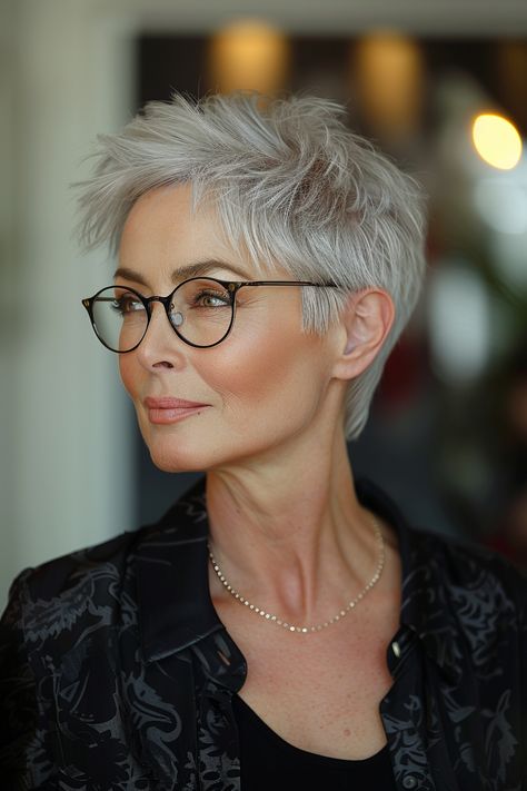 34 Stunning Pixie Haircuts for Women Over 60 That Will Take Years Off – CreativeBooster Pixie For Thick Hair, Cropped Pixie, Pixie Haircuts For Women, Short White Hair, Short Silver Hair, Short Hair Pixie Cuts, Messy Short Hair, Short Grey Hair, Hairstyle Inspiration