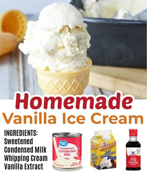 Homemade Vanilla Ice Cream Recipe, Easy Ice Cream Recipe, Vanilla Ice Cream Recipe, Ice Cream Maker Recipes, Yogurt Ice Cream, Homemade Vanilla Ice Cream, Easy Ice Cream, Homemade Ice Cream Recipes, Best Ice Cream