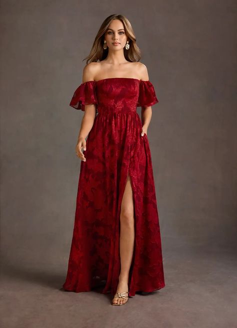 Victoria Ruby Red Maxi Dress | Azazie Red Reception Dress, Red Dress Wedding, Red Carpet Formal, Atelier Dress, Red Formal Dresses, Wine Red Dress, Red Maxi Dress, Military Ball Dresses, Banquet Dresses