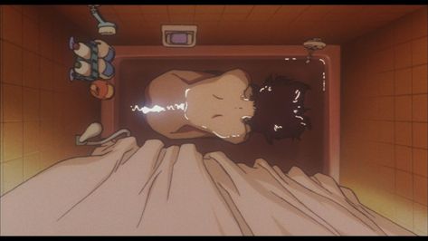 Blue Bathtub, Satoshi Kon, Perfect Blue, Blue Anime, 90s Anime, Black Hole, Film Stills, Anime Movies, Cinematography