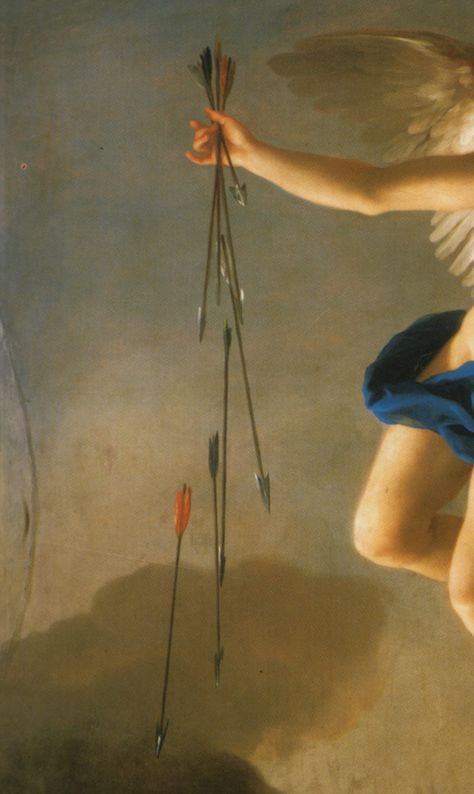 Anton Raphael Mengs, Hesperus as the Personification of the Evening, 1765 Raphael Artist Paintings, Bow And Arrow Painting, Eros Painting, Archer Painting, Raphael Paintings, Neoclassical Painting, Arrow Painting, Cupid Arrow, Eros And Psyche