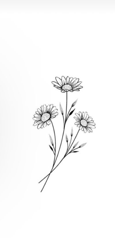 Simplistic Daisy Tattoo, 3 Daisy Tattoo, Daisy Rib Tattoo, Daisy Drawing Simple, Daisy Tattoos For Women, Daisy Chain Tattoo, Daisy Tattoos, Daisy Tattoo Designs, Daisy Drawing