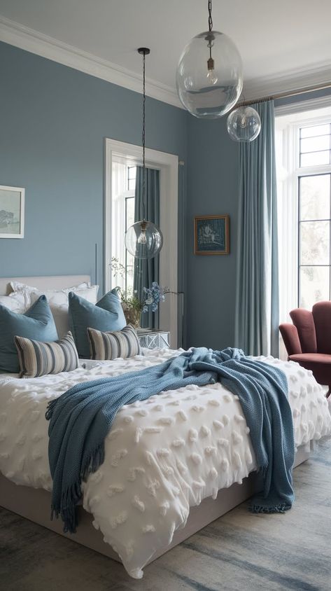 40+ Cozy Blue Bedroom Tips for Perfect Ambiance Deep Blue Room, Green And Blue Bedroom Ideas, Blue Cozy Bedroom, Cozy Blue Bedroom, Blue Green Rooms, Blue Green Bedrooms, Cool Loft Beds, Bunk Bed Accessories, Bunk Bed Safety