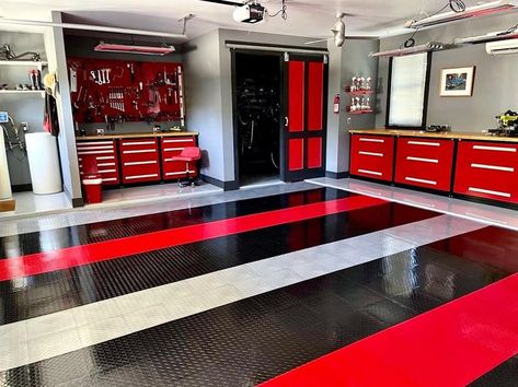 Garage Transformation, Garage Floors, Cool Garages, Garage Flooring, Garage Remodel, Old Garage, Bike Trailer, Custom Garages, Garage Makeover