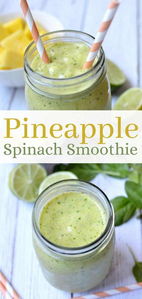 Spinach Drinks Healthy, Pineapple Spinach Smoothie Healthy, Pineapple Mango Spinach Smoothie, Spinach Banana Pineapple Smoothie, Aloha Pineapple Smoothie, Spinach And Pineapple Smoothie, Spinach Pineapple Smoothie Recipes, Spinach Fruit Smoothie, Pinapple Smoothie Recipes Healthy