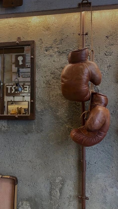 Boxing Aesthetic Vintage, Men Moodboard Aesthetic, Boxing Vision Board, Vintage Boxing Aesthetic, Boxing Club Aesthetic, Gym Brown Aesthetic, Retro Gym Aesthetic, Boxing Asethic, Brown Gym Aesthetic