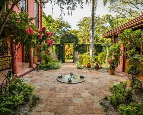 Beautiful Courtyard Idea 🧡🌺🪴🌿 #Beautiful #Ideas #Inspiration #Courtyard #CourtyardOasis #MediterraneanStyle #OutdoorSpaces #TranquilSpaces #Tranquility #Peaceful #LushGreenery #BloomingFlowers #WaterFeature #LandscapedGarden #HomeAndGarden #PatioGarden #Garden #GardenInspiration #GardenDesign #GardenLife #GardenLove #BackyardGarden #BeautifulBackyards #Backyard #BackyardLiving #OutdoorLiving #NatureLiving #NatureLovers #MitchsBackyard #FollowUs Spanish Courtyard, Big Backyard, Backyard Living, Beautiful Backyards, Mediterranean Style, May 27, Blooming Flowers, Backyard Garden, Water Features