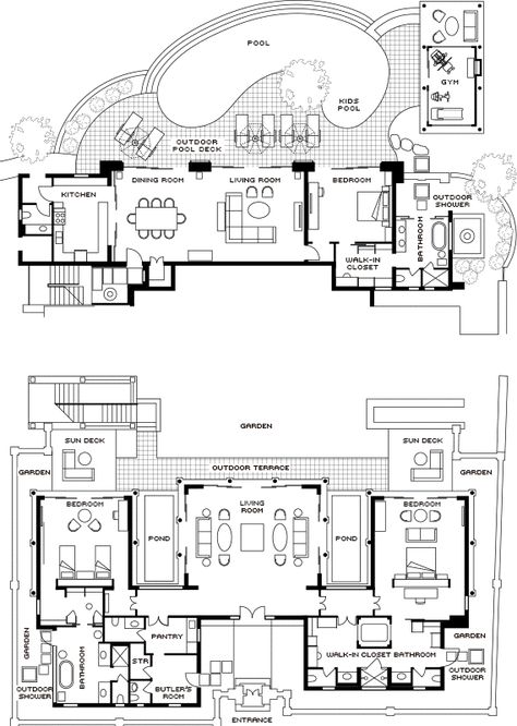 Bali Villa Floorplan, Resort Layout Plan, Bali House Design Villas, Thai Houses, Forbes Park, Archi Sketches, Villas Design, Mud Houses, Ubud Resort