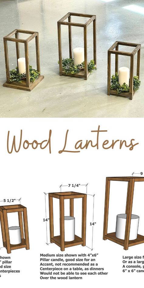 Wood Lantern Centerpiece, Kids Woodworking Projects, Wood Lanterns, Party Table Decor, Lantern Centerpieces, Wood Lantern, Into The Wood, Wooden Lanterns, Diy Simple