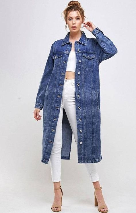 Elevate your style with the timeless Longline Button Denim Jacket from Blue Age. Click the link below to buy now: https://daverrifashions.com/products/longline-button-denim-jacket-daverri-fashions Follow us on Instagram @daverrifashions #denimjacket #fashionforward #wardrobestaple #Fashion #WomensFashion #PlusSizeClothing #WomensClothing #ShopNow #DaverriFashions Long Denim Jacket Outfit, Longline Denim Jacket, Long Denim Jacket, Denim Jacket Outfit, Lined Denim Jacket, Western Tops, Classic Denim Jacket, Cardigan Sweater Coat, Denim Chic