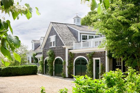 Patrick Ahearn Architect, Patrick Ahearn, Preppy House, Carriage House Garage, Clerestory Windows, Arched Doors, Classic Architecture, Up House, Carriage House