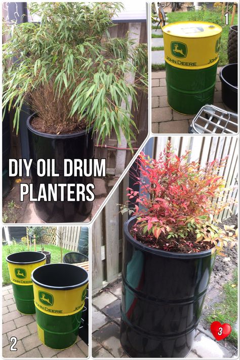 Metal Drum Planter, Oil Drum Planter, Drum Planters, Garden Exterior, Metal Drum, Oil Drum, Diy Oils, The Drums, Community Garden