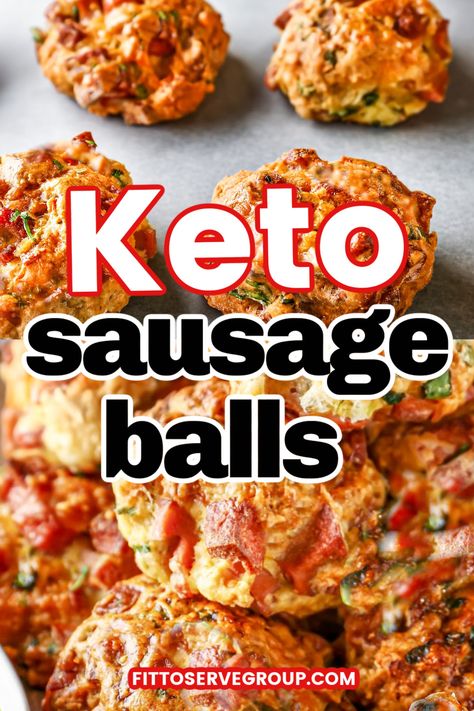 These keto sausage cheese balls are deliciously easy, low in carbs, and clock in at only 0.4 net carbs per ball! Made with only a handful of readily available ingredients it makes the perfect appetizer! It's an easy keto appetizer recipe that uses simple ingredients. I promise that it's one you will add to your list of favorite recipes with just one taste. low carb sausage balls| cream cheese sausage balls| gluten-free sausage balls Sausage Balls Low Carb, Gluten Free Sausage Balls, Keto Sausage Balls, Low Carb Sausage, Sausage Cheese Balls, Cream Cheese Sausage Balls, Sausage Balls Recipe, Keto Sausage, Low Carb Cheesecake Recipe