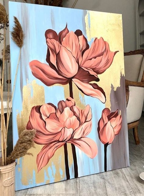 Office Paintings Canvas, Painting On Canvas For Beginners, Canvas For Beginners, Soyut Sanat Tabloları, Easy Canvas Painting, Nature Art Painting, Diy Canvas Art Painting, Amazing Art Painting, Flower Art Painting