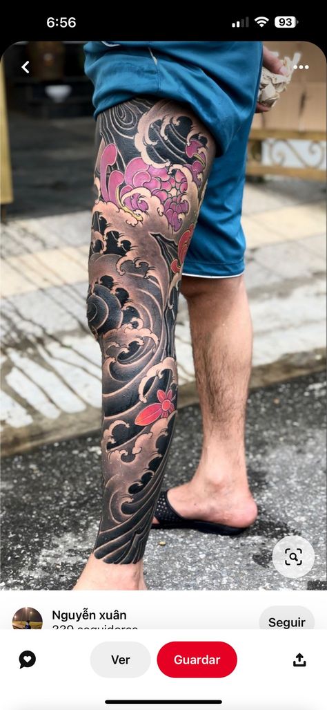 Women Tattoo Sleeve, Thigh Sleeve Tattoo, Tato Irezumi, Japanese Leg Tattoo, Husband Tattoo, Tattoo Japanese Style, Men Back, Japanese Legs, Full Leg Tattoos