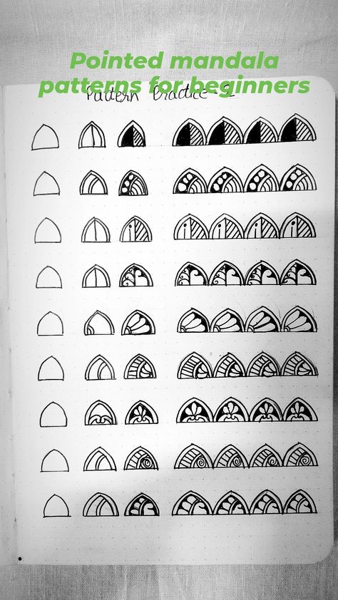 Mandala Practice Patterns, Mandala Art Basic Patterns, Mandala Patterns For Beginners, Mandala Meaning, Mandela Patterns, Mandala Tutorial, Henna Mandala, Easy Mandala Drawing, Mandala Doodle