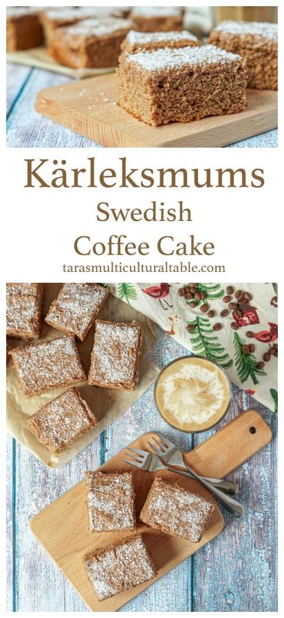 Kärleksmums (Swedish Coffee Cake) - Tara's Multicultural Table #recipe #kärleksmums #Sweden #Swedish #coffee #coffeecake #cake #dessert Scandinavian Desserts, Swedish Treats, Light Chocolate Cake, Coffee Frosting, Swedish Coffee, Nordic Recipe, Coffee Cake Recipe, Cookies Bars, Scandinavian Food