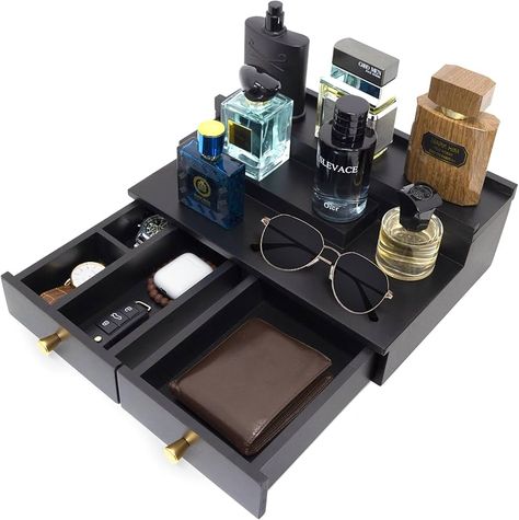 Amazon.com: hismocal Cologne Organizer for Men, Cologne Stand Display Shelf, Great Men's Gift with Drawer Holder Of Hidden Compartment Organizer, 3 Tier Wood Wooden Stand for Storing Perfumes : Office Products Mens Vanity Organization, Mens Dresser Organization, Men’s 21st Birthday Present, Guy Anniversary Gifts, Housewarming Gift For Boyfriend, Creative Gifts For Men, Cool Boyfriend Gifts, Cheap Men’s Christmas Gifts, Little Gifts For Boyfriend