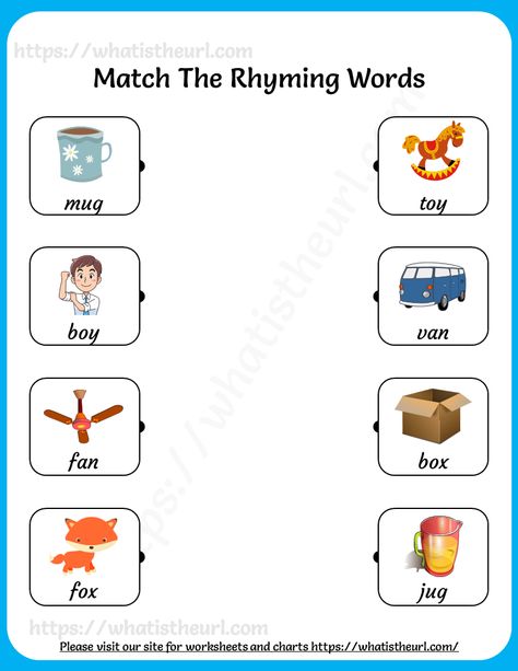 Rhyme Words Worksheet, Rhyming Words Worksheets Preschool, Rhyming Words Worksheets For Grade 1, Rhyming Words Worksheets Kindergarten, Rhyming Activities Preschool, Rhyming Words For Kids, Phonemes Activities, Rhyming Words Activities, Rhyming Words Worksheets