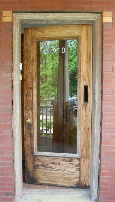 How To Restrain Front Door, Door Refinishing, Wooden Outdoor Door, Stained Front Door, Door Redo, Old Photo Restoration, Ranch House Remodel, Old Wood Doors, Old Wooden Doors