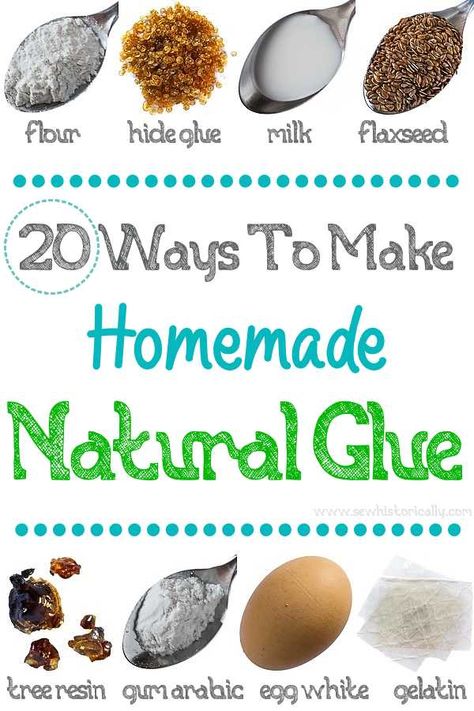 20 Ways To Make Homemade Natural Glue - Sew Historically Gelatin Egg, Home Made Glue, Glue Recipe, Homestead Crafts, Natural Glue, How To Make Glue, Art Recipes, Craft Recipes, Diy Glue