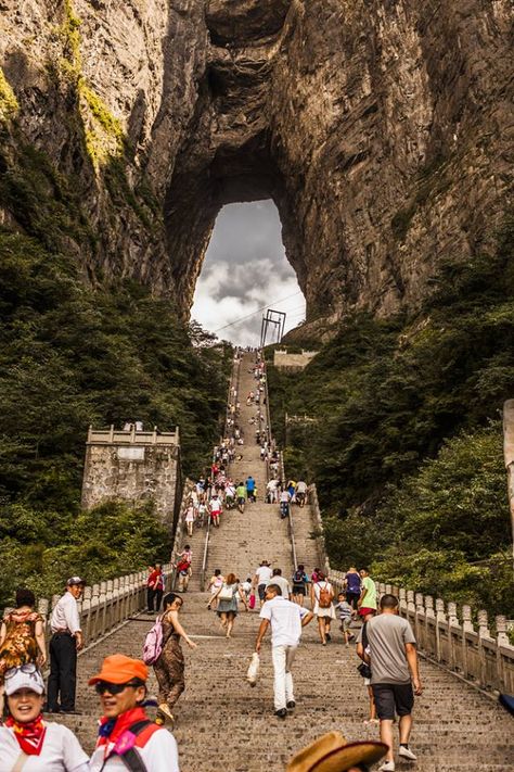 The Heaven Gate, Zhangjiajie, China Heavens Gate China, Zhangjiajie China, Zhangjiajie National Forest Park, Group Text, Hunan China, Zhangjiajie, Heaven's Gate, Photo Sharing App, Forest Park