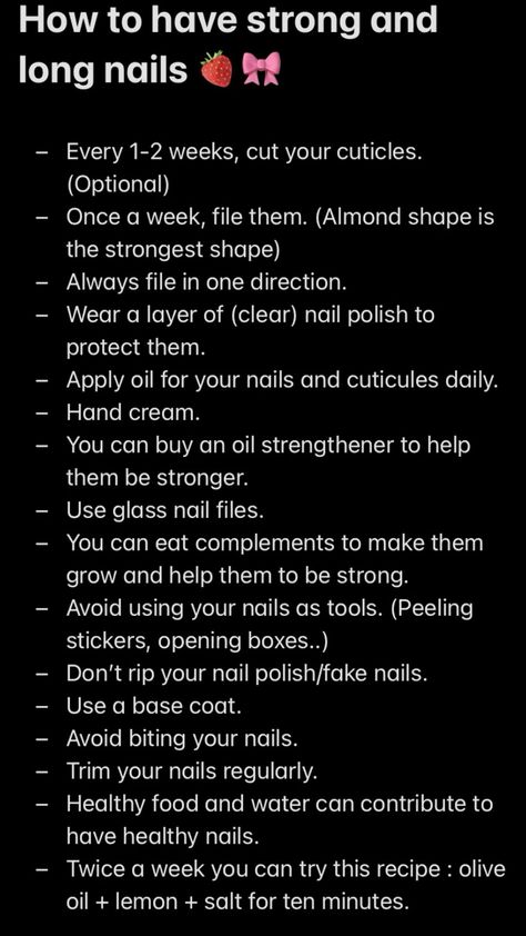 Princess Tips, Nailart Tutorial, Nail Growth Tips, Nail Routine, Long Natural Nails, Diy Beauty Treatments, Weak Nails, Glass Nail File, Nail Care Tips