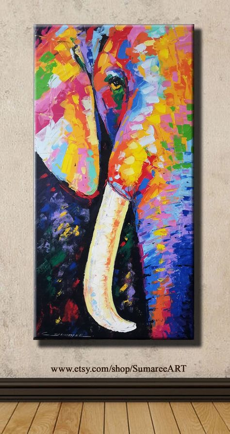 Rainbow Elephant Painting, Colorful Elephant Painting, Elephant Painting Canvas, Rainbow Elephant, Cushion Inspiration, Canvas For Beginners, Colorful Elephant, Elephant Painting, Acrylic Painting For Beginners