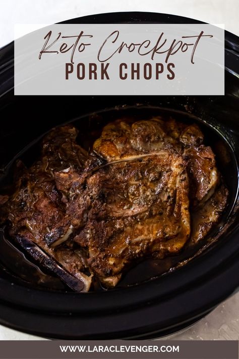 Keto Pork Chop Crockpot Recipes, Keto Porkchops Crockpot, Low Carb Crockpot Pork Chop Recipes, Keto Pork Chops In The Crock Pot, Paleo Pork Chops Crock Pot, Crock Pot Keto Pork Chops, Low Carb Crockpot Pork Chops, Bone In Pork Chops Slow Cooker, Keto Slow Cooker Pork Chops