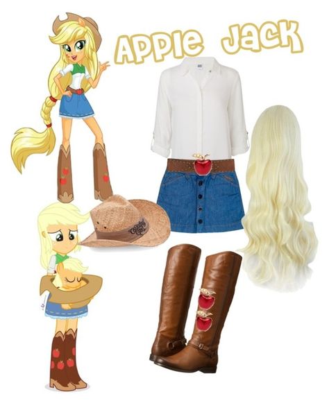 "Apple Jack" by laughing-jack5 ❤ liked on Polyvore featuring My Little Pony, Vero Moda, See by ChloÃ©, BKE, Alison Lou and Frye Apple Jack Inspired Outfits, Apple Jack Halloween Costume, My Little Pony Costume Ideas, My Little Pony Costume Women, Diy My Little Pony Costume, Apple Jack Costume, Apple Jack Cosplay, Apple Jack Outfit, My Little Pony Halloween Costume