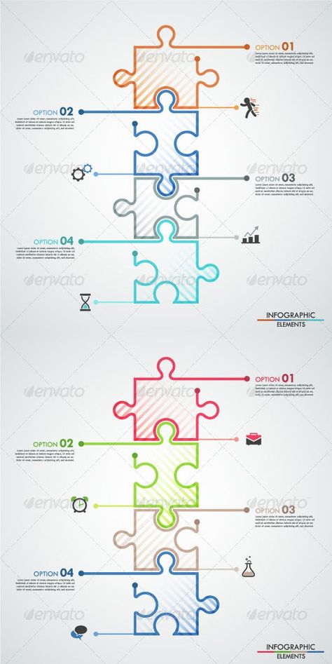 Puzzle Infographic Design, Abstract Presentation Design, Creative Timeline Design Layout, Puzzle Graphic Design, Modern Infographic Design, Color Infographic, Puzzle Layout, Minimal Infographic, Icon Infographic