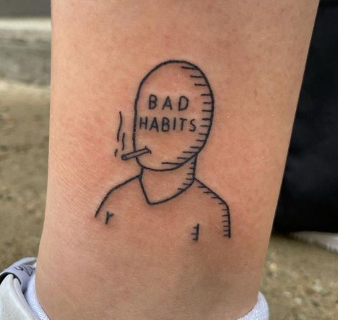 Meaningful Minimalist Tattoos Men, Bad Habits Tattoo, Tatuajes Ignorant, Baby Yoda Tattoo, South Park Tattoo, Deadpool Tattoo, Intense Emotions, Minimal Tattoo Design, Mouse Tattoos