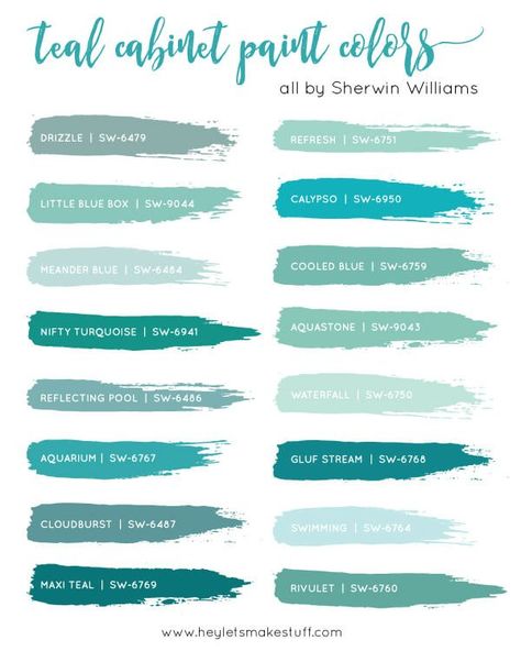 Teal Cabinets, Teal Paint Colors, Teal Kitchen, Teal Paint, Paint Color Inspiration, Cabinet Paint Colors, Dekor Diy, Kitchen Paint Colors, Belek