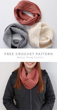 Daisy Farm Crafts Crochet, Crochet Scarf Ideas, Christmas Scarf Crochet, Free Crochet Halloween, Crochet Halloween Patterns, Crochet Infinity Scarf Free Pattern, Crochet Infinity Scarf Pattern, Daisy Farm Crafts, Crochet Project Free