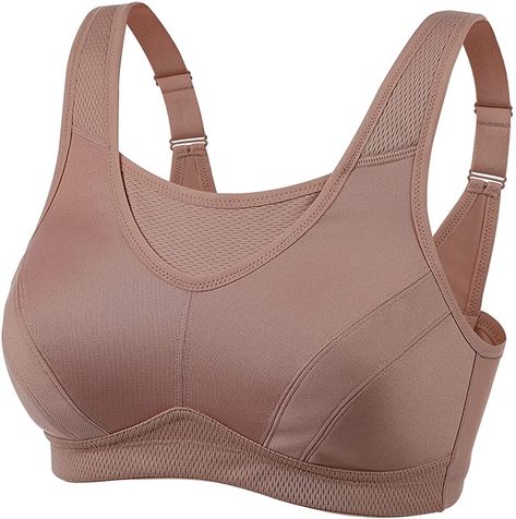 Wingslove Women's Full Coverage High Impact Wirefree Workout Non Padded Sports Bra Bounce Control (Amber,34B) at Amazon Women’s Clothing store High Impact Sports Bras, Underwire Sports Bras, Running Bra, High Impact Sports Bra, Padded Sports Bra, Women Plus Size, Sport Bra, Bustiers, Bra Straps