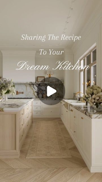 Muli Atelier on Instagram: "The video you’ve all been waiting for!  Since this kitchen went viral a few days ago, we’ve had hundreds of DMs asking about the finishes of this space and we thought the best way to answer everyone’s requests was through a reel!  1. Cabinetry, walls, skirting and cornice are all painted in the same colour - Swiss coffee by @benjaminmoore  A staple for many designers!   2. Kitchen Island & pantry cabinetry - a custom white oak stain with a whitewash finish curated specifically for this client. The window over the sink is also stained in the same finish. When choosing the right stain we recommend having a look at several options whilst comparing them to the other finishes in the space.  3. Stone - Calacatta Monet marble in a honed finish. When choosing the right Calcutta Monet Kitchen, Large Kitchen Window Over Sink, White Oak Kitchens, Kitchen Island Pantry, Pantry Cabinetry, White Oak Stain, Monet Marble, Calacatta Monet, Large Kitchen Window