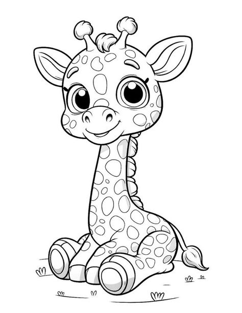 Disney Coloring Pages Printables Free, Baby Animal Coloring Pages, Coloring Pages Animals, Kids Colouring Printables, Giraffe Coloring Pages, Coloring Animals, Giraffe Colors, Unicorn Coloring Pages, Animal Coloring Books