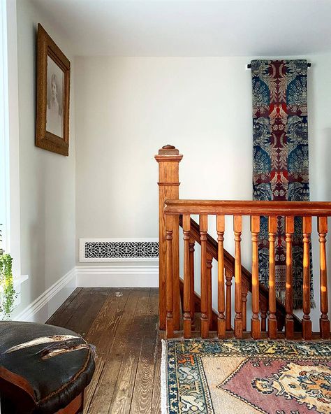 Home Sweet Farmhouse - Kentucky Living Farmhouse Vernacular, Folk Victorian Farmhouse, English Cottage Bedroom, Folk Victorian, Brick Chimney, Vintage Stoves, Two Story Foyer, Victorian Farmhouse, Upstairs Hallway