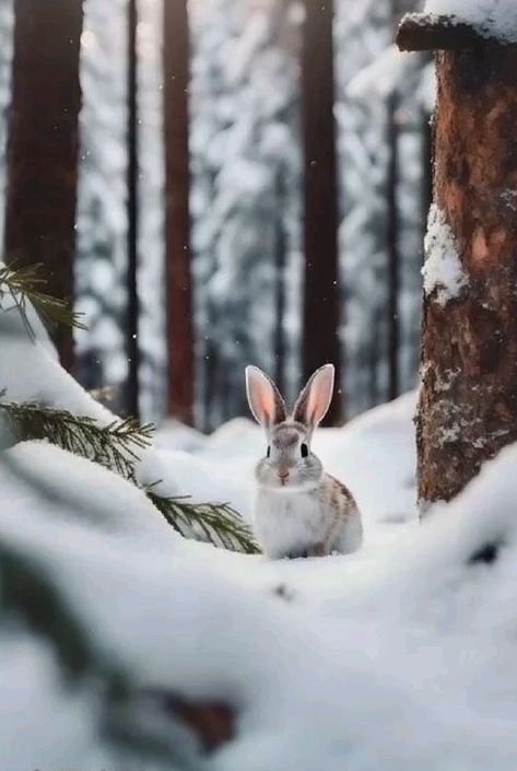 Christmas Aesthetic Animals, Animal Antics, Winter Animals, Pretty Animals, Winter Wallpaper, Winter Scenery, Winter Forest, Animal Wallpaper, Sweet Animals