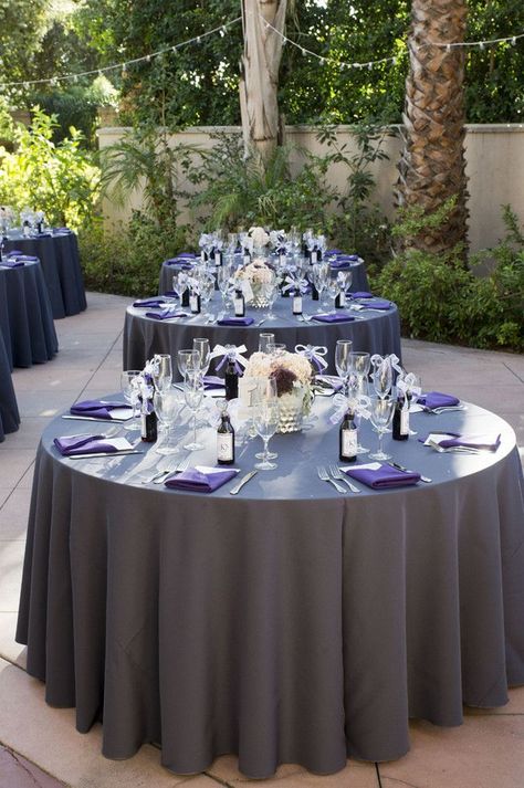 Purple and Gray DIY Wedding / Peterson Photography Cheap Wedding Table Centerpieces, Gray Wedding Colors, Purple And Silver Wedding, Purple Centerpieces, Wedding Colors Purple, Unique Wedding Flowers, Wedding Floral Centerpieces, Grey Wedding, Flower Centerpieces Wedding