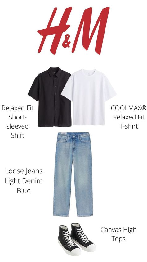 Fall outfit inspo for men Hnm Outfits, Hnm Outfits H&m Casual, Outfit Inspo For Men, Loose Jeans Outfit, Blue Jeans Outfit Men, Hm Outfits, Gentle Man, Minimalist Clothes, Basic Wardrobe Essentials