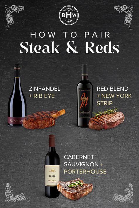 Looking to make your next steak dinner unforgettable? The right wine can make all the difference. Pair a juicy ribeye with bold Zinfandel, match the richness of a New York strip with a smooth red blend, and let a classic Cabernet Sauvignon complement the robust flavors of a porterhouse. Perfect combos for a delicious experience! 🍷🥩 ​​​​​​​​​
#WineAndSteak #WinePairing #SteakLovers #RedWine #shopwine #wine #foodandwine #winetime #winelovers #winery #wineoclock #winecountry #winebar #winelife #winenight Good Wine To Drink, Wine Steak, New York Strip, Food Pairing, Wine Food Pairing, Wine Night, Steak Dinner, Zinfandel, Food Pairings