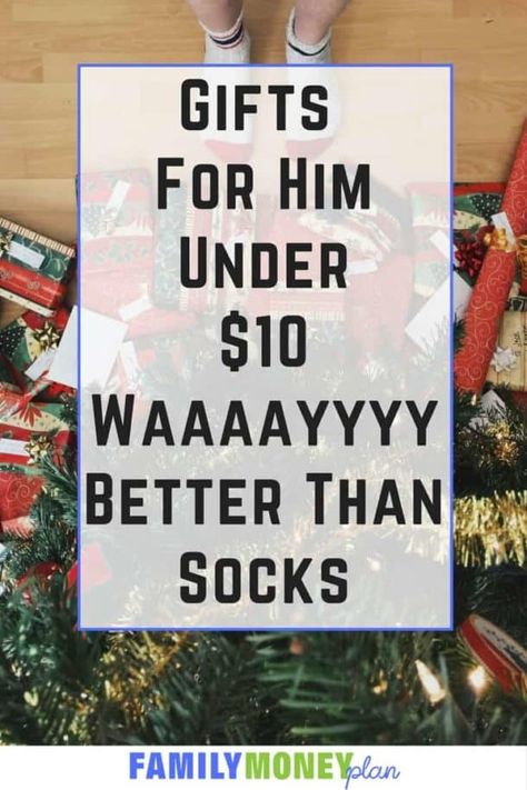 Tired of giving socks? Here's some great ideas under $10 that you can give that lucky guy in your life that will rock his world. |Gifts for Him | Christmas gift ideas for him | Gift Ideas For Guys, Guy Friend Gifts, 10 Gift Ideas, Christmas Socks Gift, Last Minute Gift Ideas, Gifts For Guys, Stocking Stuffers For Men, Best Gifts For Him, Guy Friends