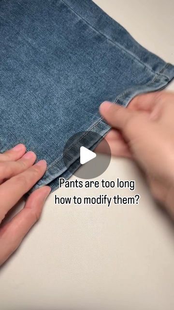 clothes on Instagram: "Pants are too long, how to modify them? @lvbagpurse" Long Jeans Hacks Diy, How To Make Long Jeans Shorter, Hemming Cuffed Pants, Pants Hemming Hacks, How To Sew Pants That Are Too Big, How To Make Long Pants Shorter, How To Fix Long Pants Hack, Alterations Clothing Altering Pants, Temporary Hem Pants