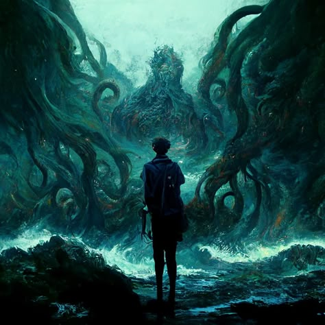 Fathomless Warlock Art, Fathomless Warlock, Magic Concept Art, Lovecraft Mythos, Magic Concept, Bog Witch, Warlock Dnd, Water Magic, Eldritch Horror