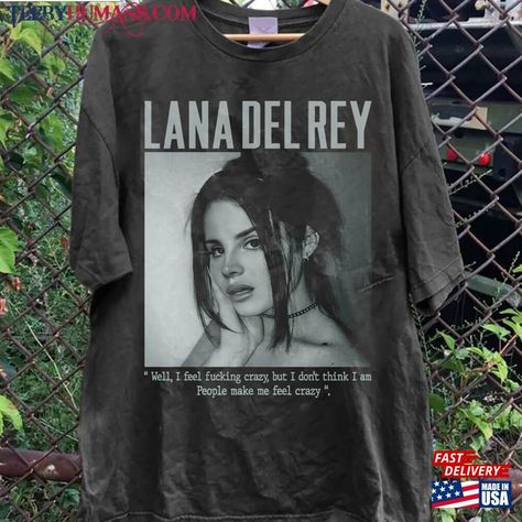 Lana Del Rey Oversized Shirt, Lana Del Ray Tshirt, Lana Del Ray Clothes, Lana Del Rey Tshirt Design, Lana Del Rey Shirt Design, Cool Prints For Tshirts, Lana Del Ray Shirt, Lana Clothes, Vintage T-shirt