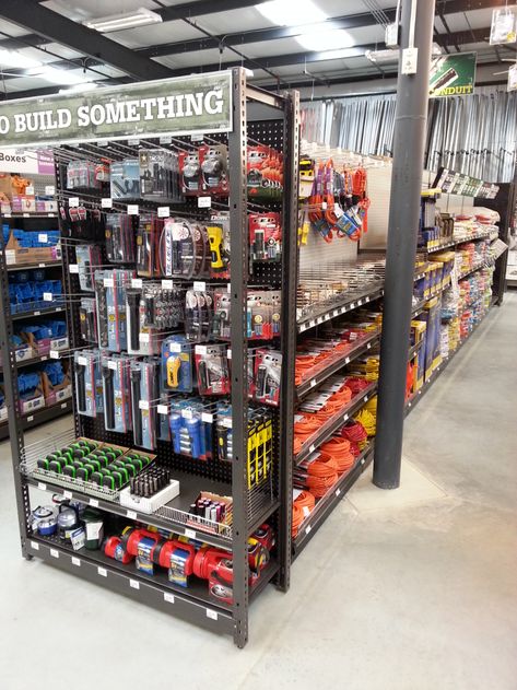 Hardware Store Aesthetic, Electric Shop Design, Hardware Store Design, Electric Store Design, Hardware Shop Interior Design, Hardware Store Layout, Tyre Shop Counter Design, Hardware Store Design Interiors, Warehouse Racking Ideas