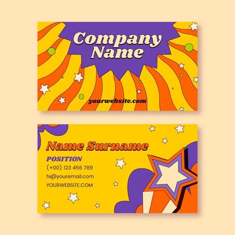 Flat design retro business card template | Premium Vector #Freepik #vector #contact-card #card-template #visit #card Cue Card Mc, Retro Card Design, Cue Card Design, Business Card Design Ideas, Cue Card, Retro Business Card, Business Card Stand, Visit Card, Art Business Cards