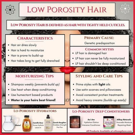 Ingredients For Low Porosity Hair, Pre Poo Low Porosity Hair, Moisturizer For Low Porosity Hair, Low Porosity Deep Conditioner, Low Porosity Hair Care Routine, Low Porosity Hair Regimen, Hair Porosity Test, Loc Method Natural Hair, Low Porosity Hair Care