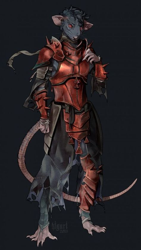 Rat People Fantasy Art, Rat Humanoid, Ratfolk Dnd, Rat Fursona, Rat Character Design, Rat Oc, Rat Monster, Rat Character, Pathfinder Character